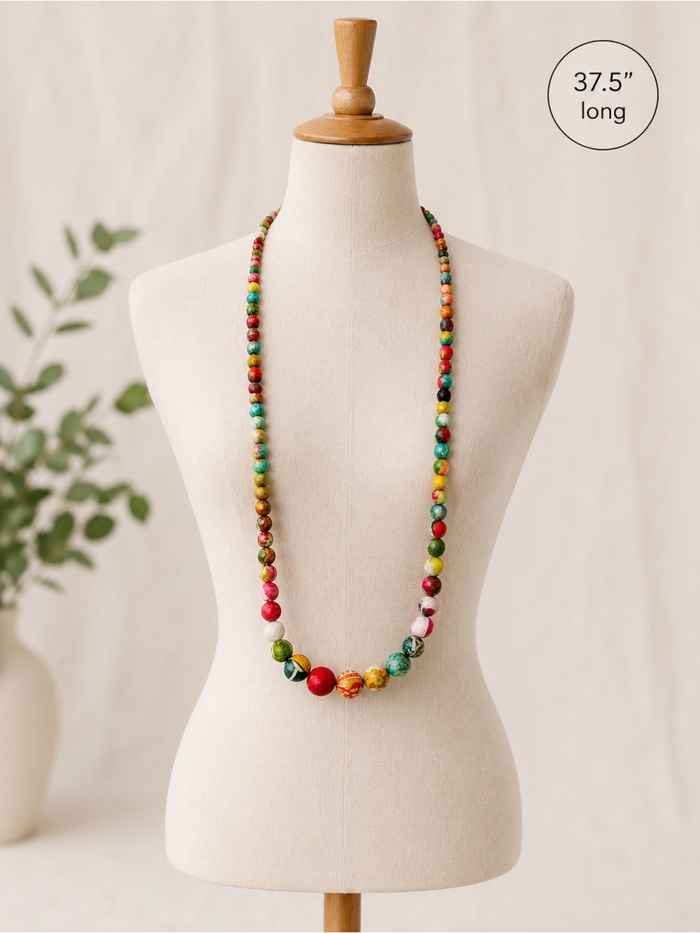Kantha Graduated Bead Kali Necklace - Picture 1 of 3